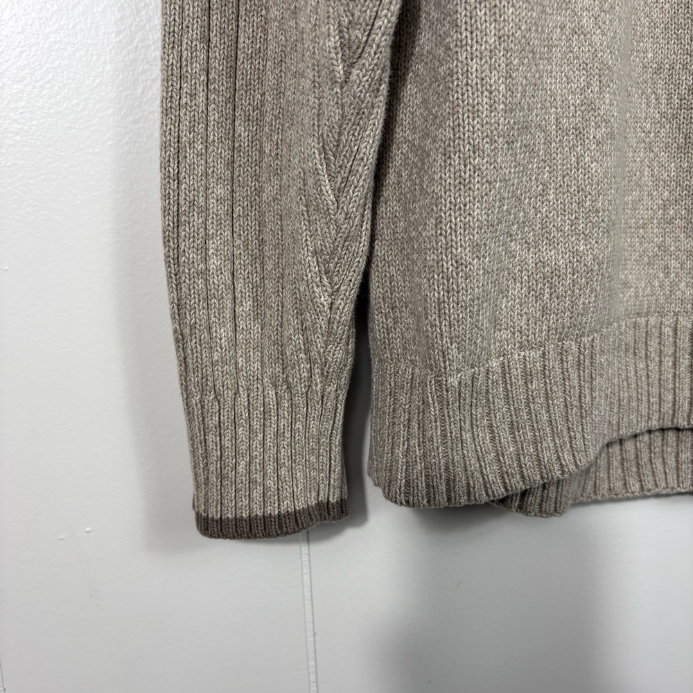 Columbia Vintage Y2K Cotton Brown Beige Ribbed Knit Sweater XL Outdoors Hiking - Picture 2 of 6